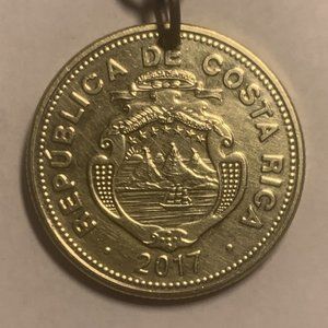 Costa Rica 50 Colones Keychain Circulated Real Coin Great Gift 🎁